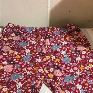 Sky Red and Pink Floral Leggings